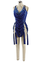 Elegant Blue Latin Costume
