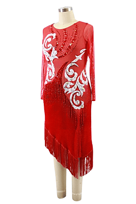 Red Velvet Dress w/ White Laces