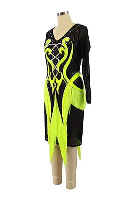 Captivating Black Rhythm Dress with Radiant Yellow Accents