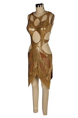 Metallic Gold Latin Dress