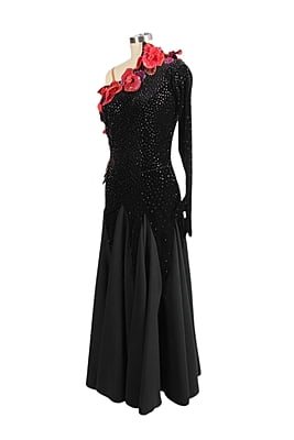 Amazing Gown with Red Flower Accents