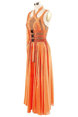 Gorgeous Orange Smooth Dress