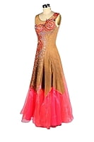 Beautiful Nude Bodice Coral Smooth Dress Beautiful Nude Bodice Coral Smooth Dress