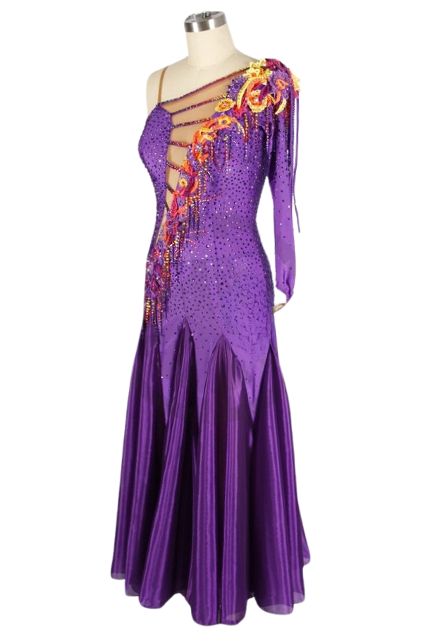 Elegant Purple Smooth Dress