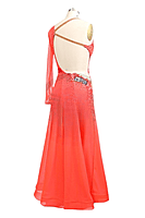 One-shoulder Florescent Red Smooth Dress One-shoulder Florescent Red Smooth Dress