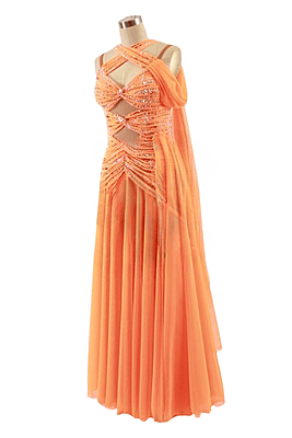 Vibrant Orange Smooth Dress