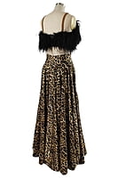 Fantastic Smooth Animal Print Skirt. Boa-trimmed top.