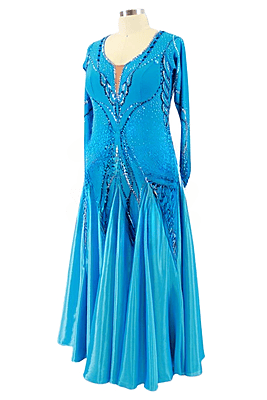 Elegant Blue Smooth Dress
