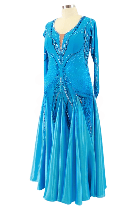 Elegant Blue Smooth Dress