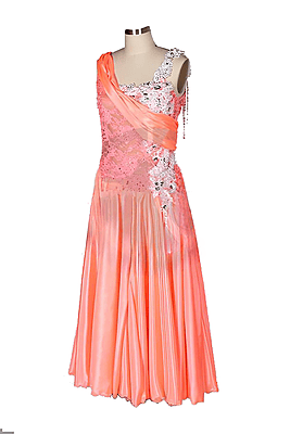 Elegant Coral Smooth Gown